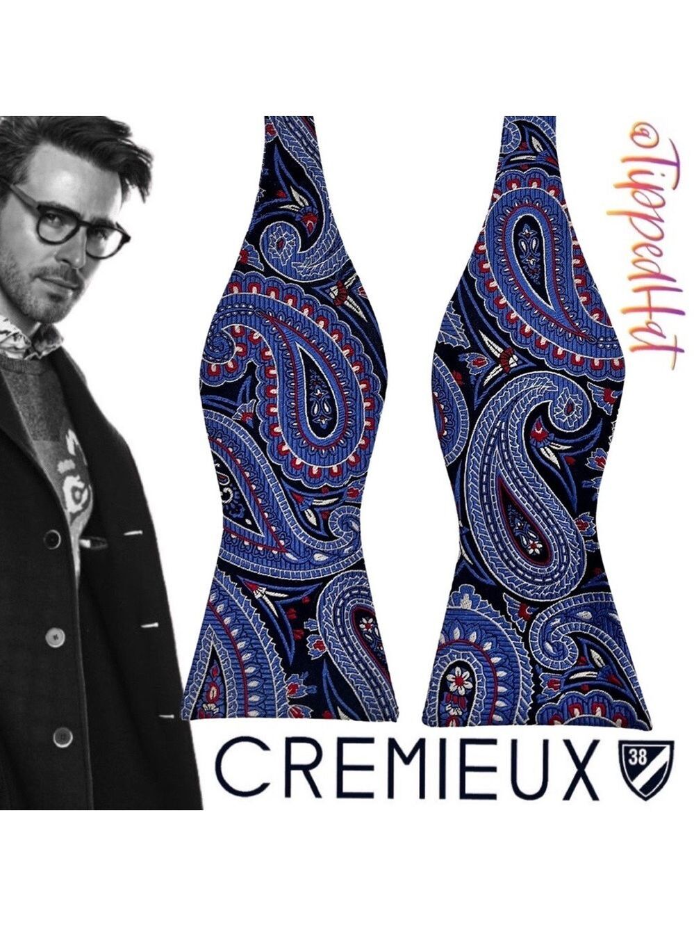 NWT $39.50 Cremieux 100% Silk Men’s Bow Tie